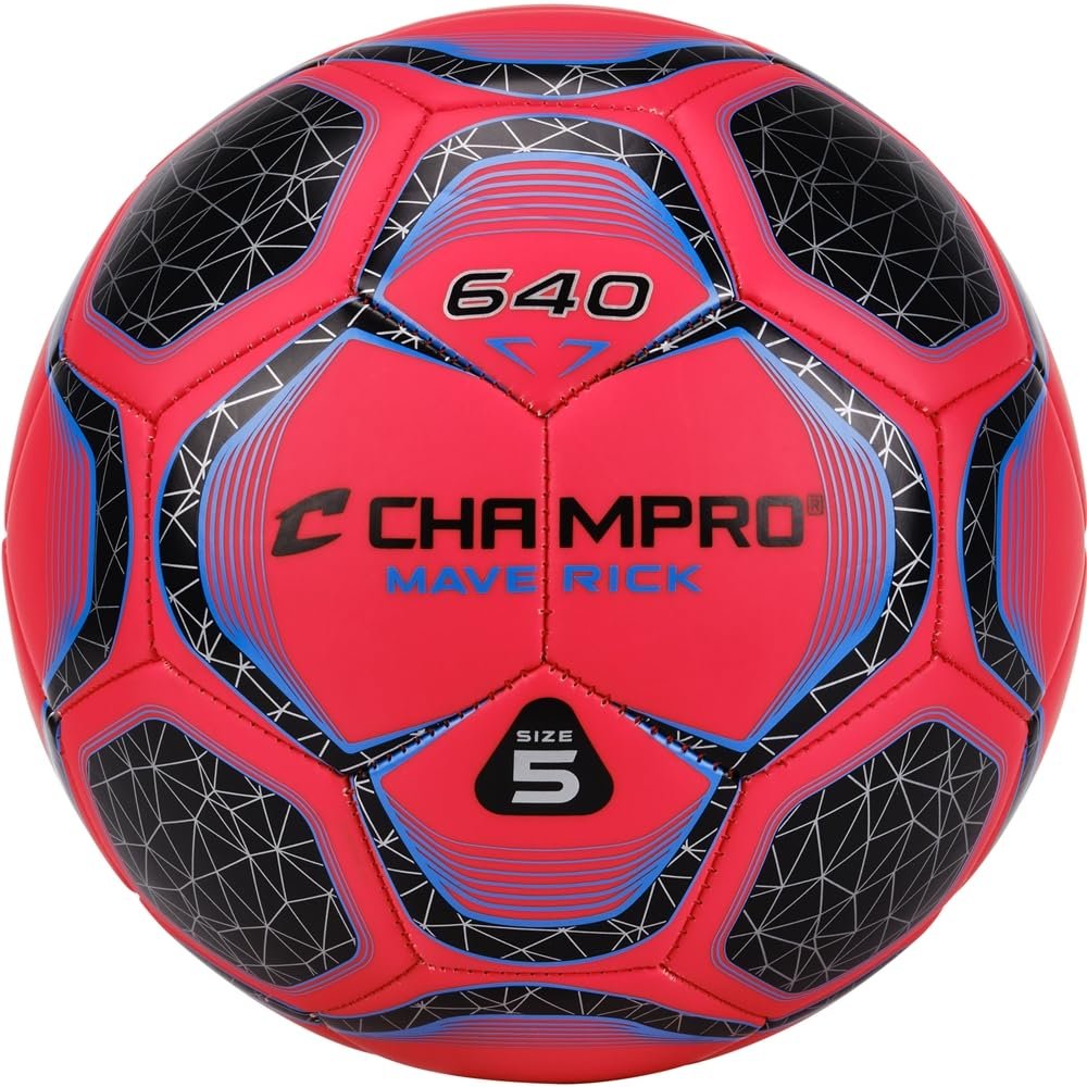 Champro Maverick Soccer Ball, Size 3, Fire Red