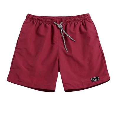 QWENTMTNTY Beach Shorts for Men Summer Quick Dry 5 Inch Casual Elastic Waistband Shorts Big and Tall Outdoor Sports Shorts Wine