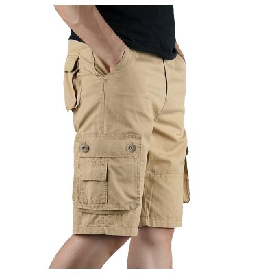 QWENTMTNTY Mens Cargo Shorts Size 36 Relaxed Fit Fashion Outdoor Summer Multi Pocket Zipper Fly Plus Size Solid Short Pants