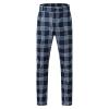 Men's Dress Suit Pants Slim Fit Striped Plaid Printed Flat-Front Stretch Pants Straight Business Skinny Pencil Trousers Navy view 3