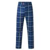 Slim Fit Plaid Pants for Men Casual Big & Tall Stretch Skinny Business Work Dress Pants Flat-Front Pocket Zipper Trouser Dark Blue view 3