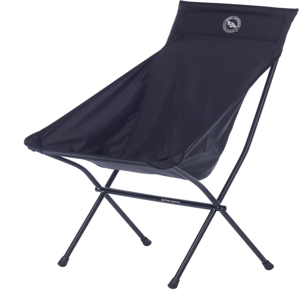 Big Agnes Big Six Camp Chair - High & Wide Camping Chair with Aircraft Aluminum Frame, Black (2024)