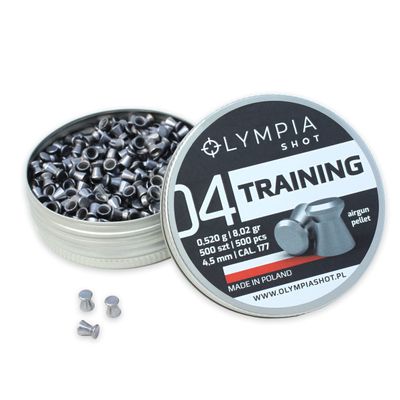 Olympia Shot Training Flat Air Gun Pellets | .177 Caliber (4.5 mm), Flat Wadcutter Head for Competition Training and Target Shooting | 500 Count