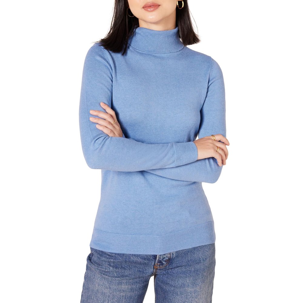 Amazon Essentials Women's Classic-Fit Lightweight Long-Sleeve Turtleneck Sweater (Available in Plus Size), Cornflower Blue, 4X