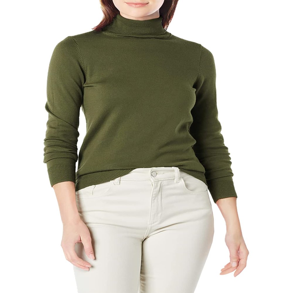 Amazon Essentials Women's Classic-Fit Lightweight Long-Sleeve Turtleneck Sweater (Available in Plus Size), Olive, 4X