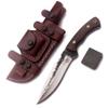 GCS Handmade Micarta Handle D2 Tool Steel Tactical knife Hunting Knife Camp Knife with leather sheath Full tang blade designed for Hunting & EDC GCS 240 (Brown Handle) view 4