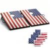 Cornhole Outdoor Games Set - Flag Cornhole Boards Design with 8 Cornhole Bags and Carry Handle - Great for Yard Outdoor Game Events - Choose Your Set view 1