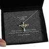 Cross Dancing Necklace - Beautiful Wife Message Card Jewelry from Husband for Anniversary Birthday Or Valentine's Day, I Love You, Black Star Design, view 1