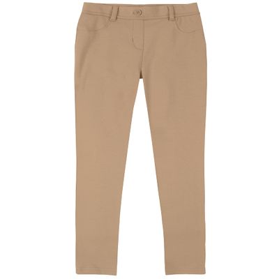Izod Girls School Uniform Stretch Jegging Pant, Khaki, 4