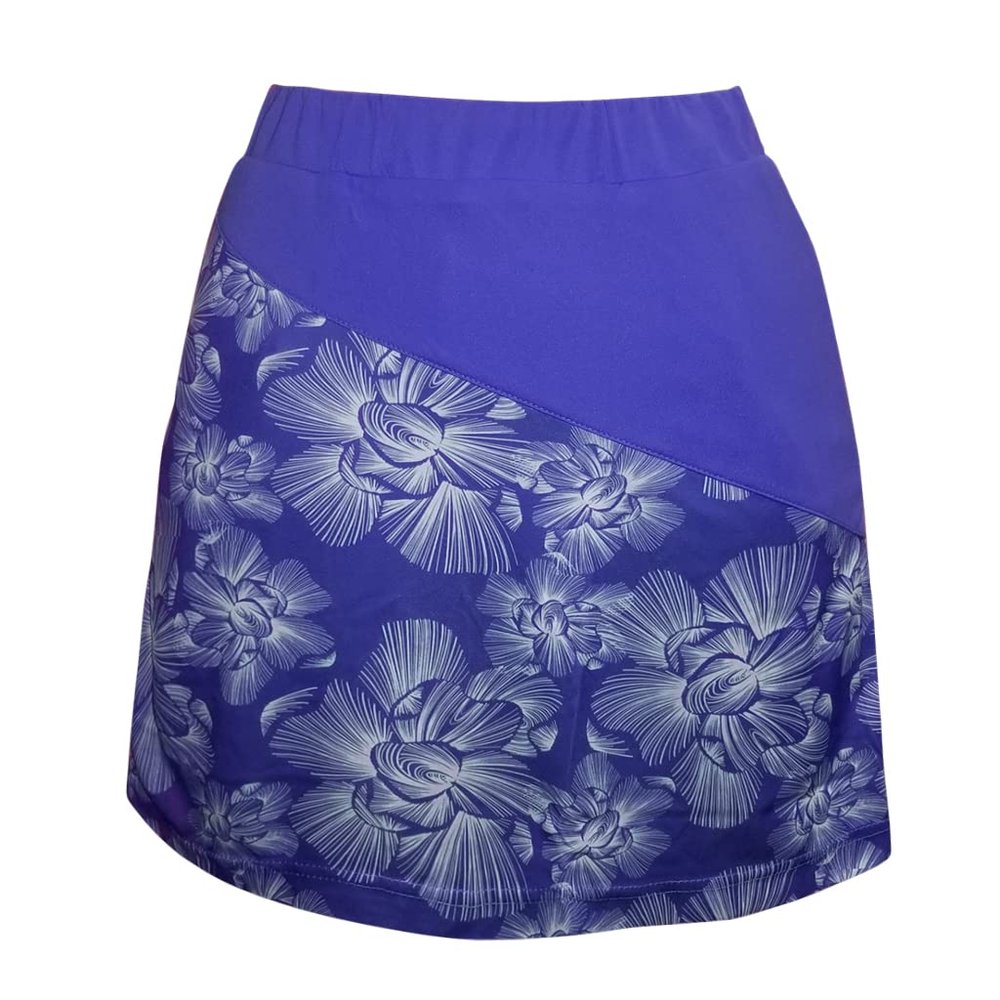 Monterey Club Women's Fairway Print Coloblock Knit Skort #2950 (Kalvin Blue/White, Medium)