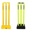 GRS India Best Heavy Plastic Cricket Stumps Set - 6 Stumps + 4 Bails + 2 Stand (One Yellow & One Floro)(Plastic Wicket Set)