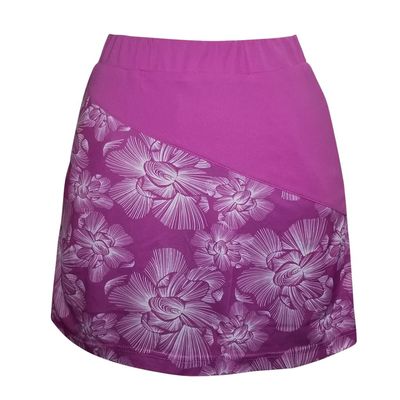 Monterey Club Women's Fairway Print Coloblock Knit Skort #2950 (Boysenberry/White, X-Small)