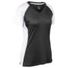 Infinite V-Neck Short Sleeve Softball Jersey, Girls' Large, Black view 1