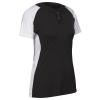 Infinite 2-Button Short Sleeve Softball Jersey, Girls' Large, Black view 1
