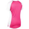 Infinite V-Neck Short Sleeve Softball Jersey, Girls' Small, Fuchsia view 2