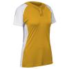 Infinite 2-Button Short Sleeve Softball Jersey, Women's Large, Gold view 1