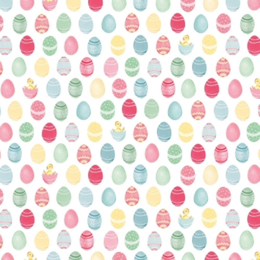 Riley Blake Easter Parade C11572 White Eggs