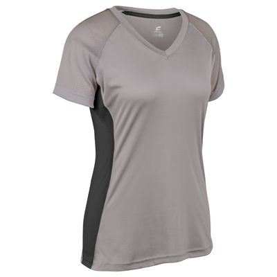 Champro Infinite V-Neck Short Sleeve Softball Jersey, Girls' Medium, Grey