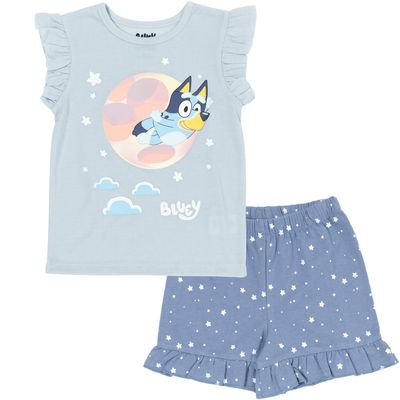 Bluey Little Girls T-Shirt and French Terry Shorts Outfit Set 4