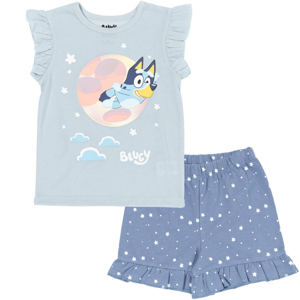 Bluey Little Girls T-Shirt and French Terry Shorts Outfit Set 4