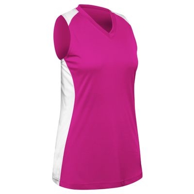 Infinite V-Neck Racerback Softball Jersey, Women's Medium, Fuchsia