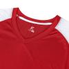 Infinite V-Neck Short Sleeve Softball Jersey, Girls' Medium, Scarlet view 3