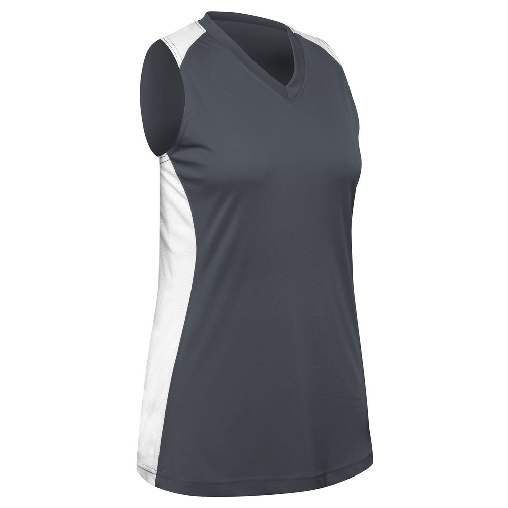 Infinite V-Neck Racerback Softball Jersey, Women's Medium, Graphite