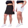 2 Pack Plus Size Skorts for Women with Pockets  High Waisted Skirt with Shorts  Tummy Control Golf, Tennis, Running, Skort Black and White 3X view 1