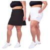 2 Pack Plus Size Skorts for Women with Pockets  High Waisted Skirt with Shorts  Tummy Control Golf, Tennis, Running, Skort Black and White 3X view 2