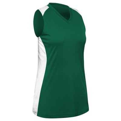 Infinite V-Neck Racerback Softball Jersey, Women's Large, Forest Green