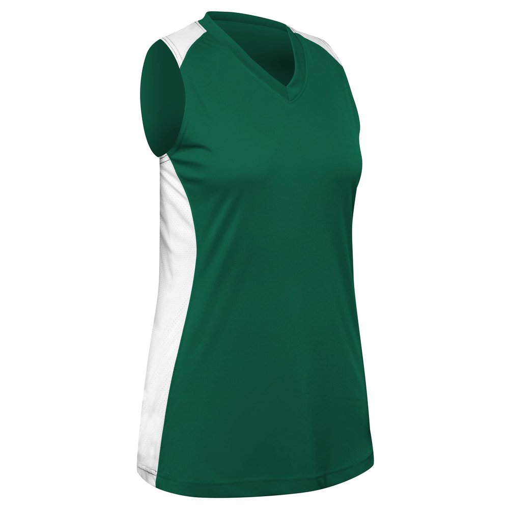 Infinite V-Neck Racerback Softball Jersey, Women's Large, Forest Green