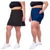 2 Pack Plus Size Skorts for Women with Pockets  High Waisted Skirt with Shorts  Tummy Control Golf, Tennis, Running, Skort Black and Navy 1X view 2