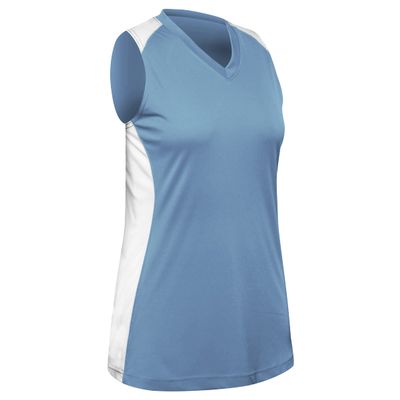 Infinite V-Neck Racerback Softball Jersey, Women's Medium, Light Blue
