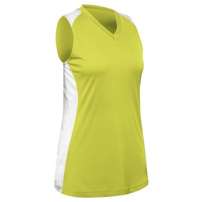 Infinite V-Neck Racerback Softball Jersey, Women's Medium, Optic Yellow