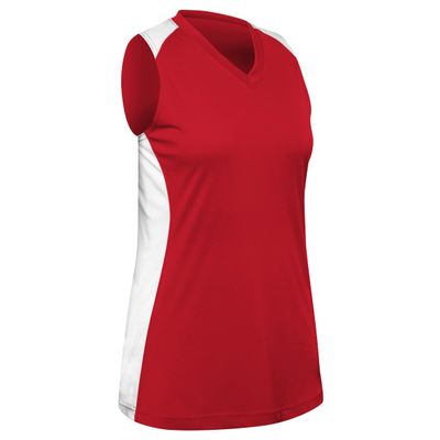 Infinite V-Neck Racerback Softball Jersey, Women's Medium, Scarlet