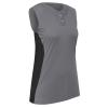 Infinite 2-Button Sleeveless Softball Jersey, Girls' Large, Grey view 1