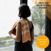 Luzia Striped Workout Towel for Sweat (Pack of 4) - Premium Quality 100% Turkish Cotton - Lightweight and Super Absorbent for Exercise, Sports, Workout, Fitness, Gym, Yoga, Running (Orange) view 2