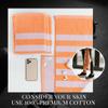 Luzia Striped Workout Towel for Sweat (Pack of 4) - Premium Quality 100% Turkish Cotton - Lightweight and Super Absorbent for Exercise, Sports, Workout, Fitness, Gym, Yoga, Running (Orange) view 4