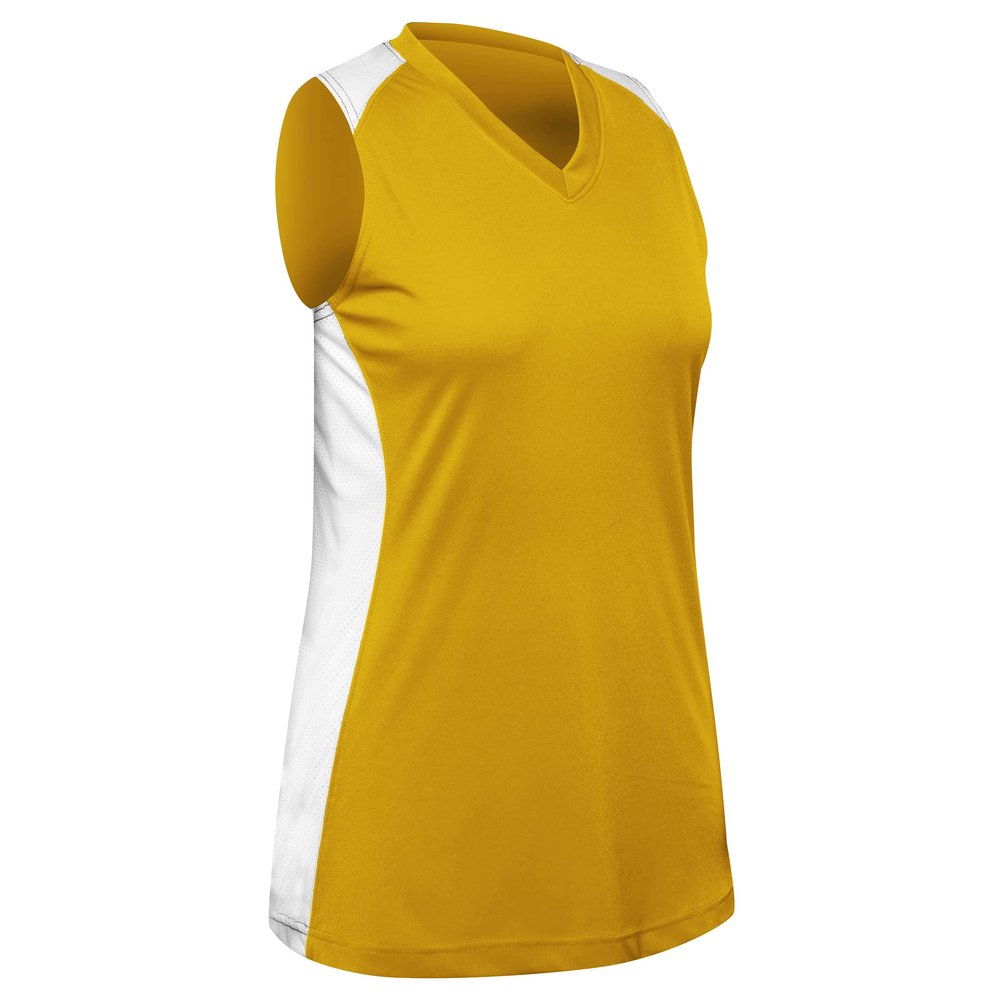 Infinite V-Neck Racerback Softball Jersey, Women's Large, Gold