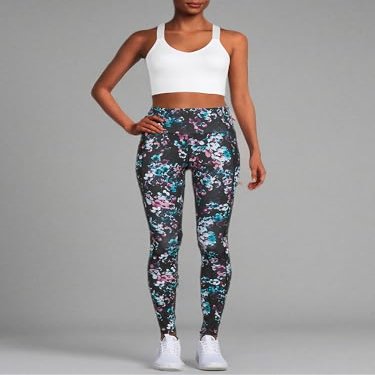 Avia Activewear Women's Leggings with Side Pockets (Black Floral, XS), 0-2