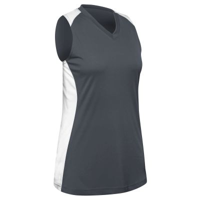 Infinite V-Neck Racerback Softball Jersey, Women's Medium, White