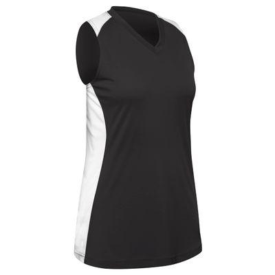 Infinite V-Neck Racerback Softball Jersey, Women's Medium, Black