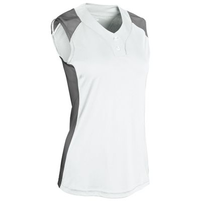 Champro Infinite 2-Button Sleeveless Softball Jersey, Women's 2X-Large, White