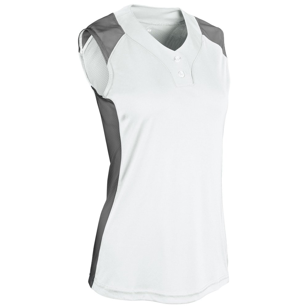 Champro Infinite 2-Button Sleeveless Softball Jersey, Women's 2X-Large, White