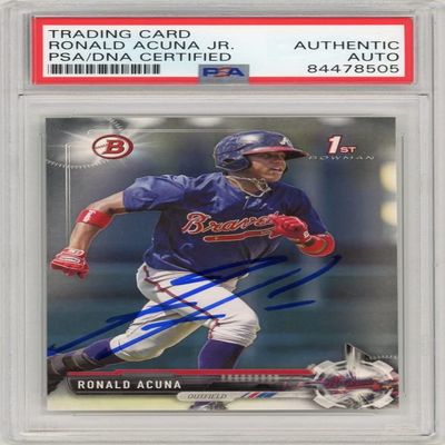 Ronald Acuna Jr 2017 Bowman 1st Prospect Rookie Autograph #BP127 PSA/DNA