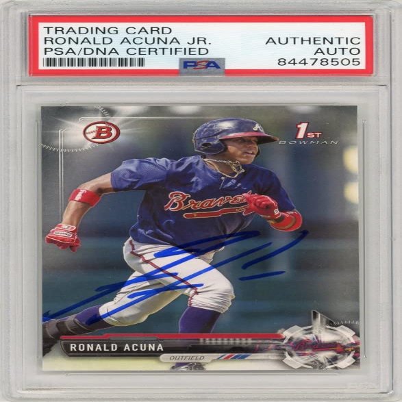 Ronald Acuna Jr 2017 Bowman 1st Prospect Rookie Autograph #BP127 PSA/DNA