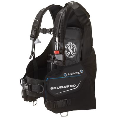 SCUBAPRO Level Super Cinch Front Adjustable Scuba Diving BCD with Air2 Inflator Regulator for Recreational Diving, Medium