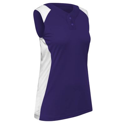 Infinite 2-Button Sleeveless Softball Jersey, Women's Small, Purple