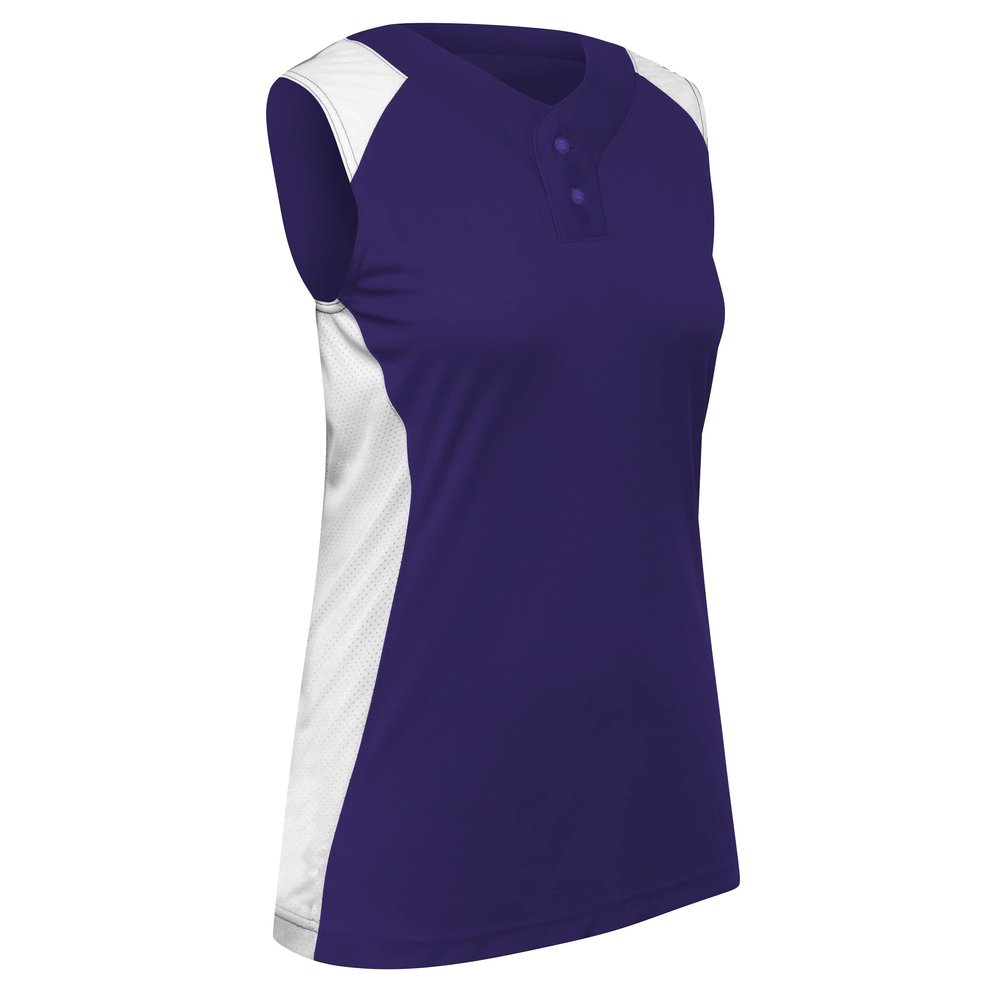 Infinite 2-Button Sleeveless Softball Jersey, Women's Small, Purple