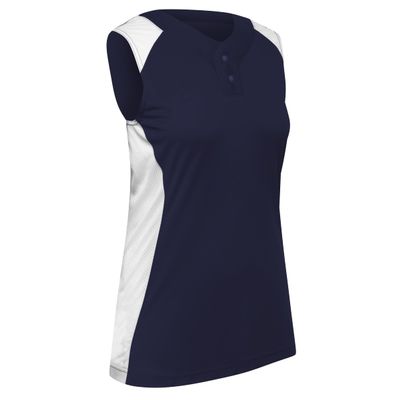 Infinite 2-Button Sleeveless Softball Jersey, Women's X-Large, Navy